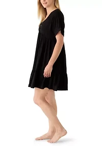 Women's V-Neck Swim Coverup Dress