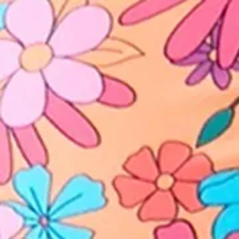 Bright Floral Scrunched Swim Top