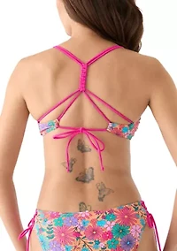 Bright Floral Scrunched Swim Top