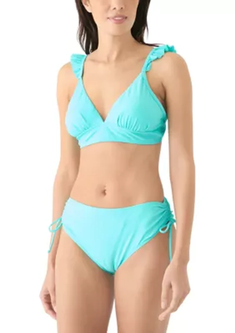 Ruffle Sleeve Banded Swim Top