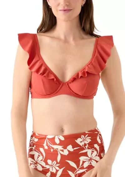 Ruffle Underwire Bikini Swim Top