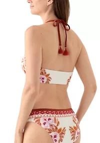Paisley Longline Banded Bikini Top