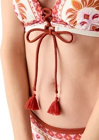 Paisley Longline Banded Bikini Top