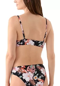 Floral Tie Front Bikini Swim Top