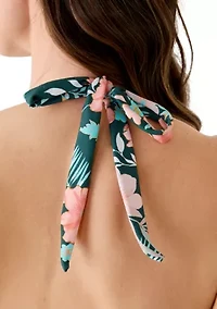 Women's Floral Push Up Triangle Halter Bikini Top