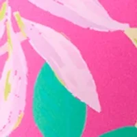 Women's Ring Front Floral Print Halter Bikini Top