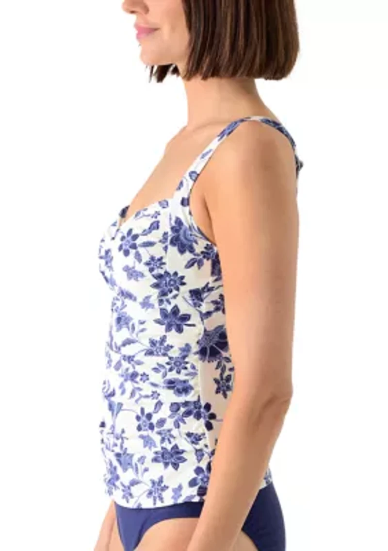 Women's Floral U-Wire Tankini Swim Top