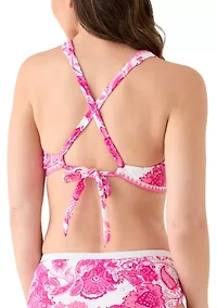 Women's Shell Stitch Paisley Floral Bathing Suit Top