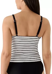Women's Textured Striped Tankini