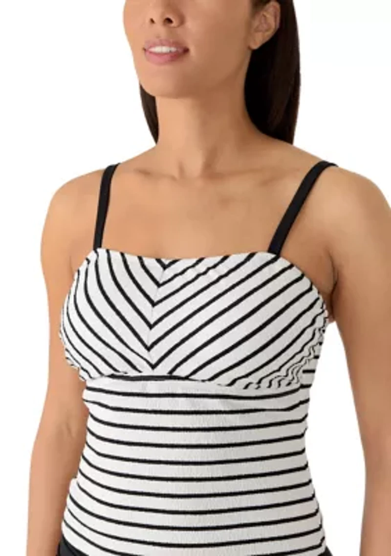 Women's Textured Striped Tankini