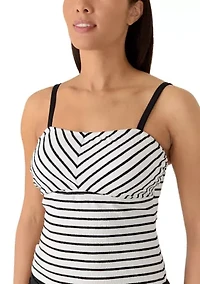 Women's Textured Striped Tankini
