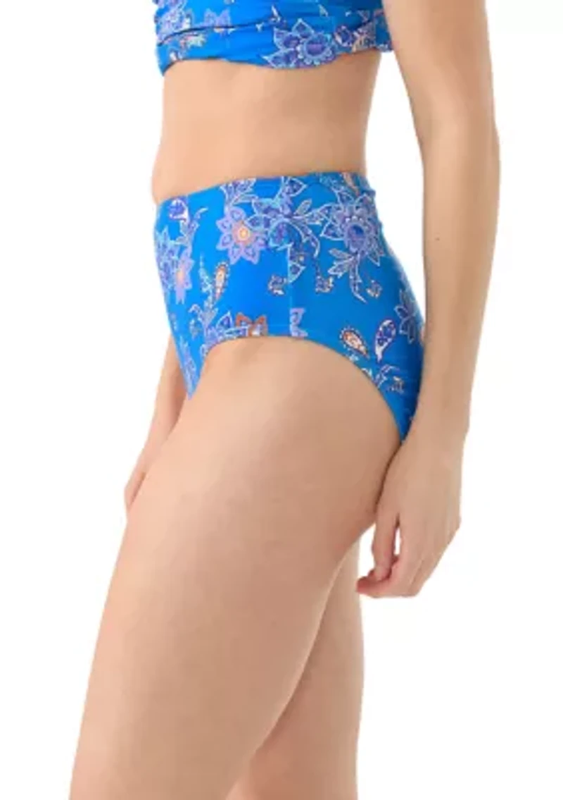 Paisley High Rise Full Coverage Swim Bottoms