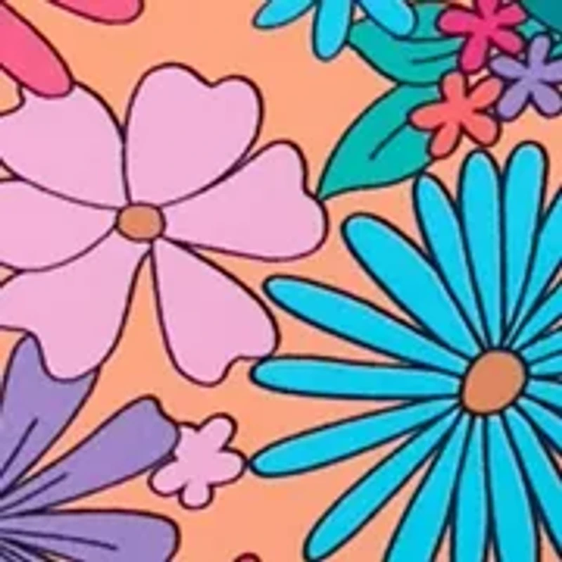 Bright Floral Adjustable Mid Rise Swim Bikini Bottoms