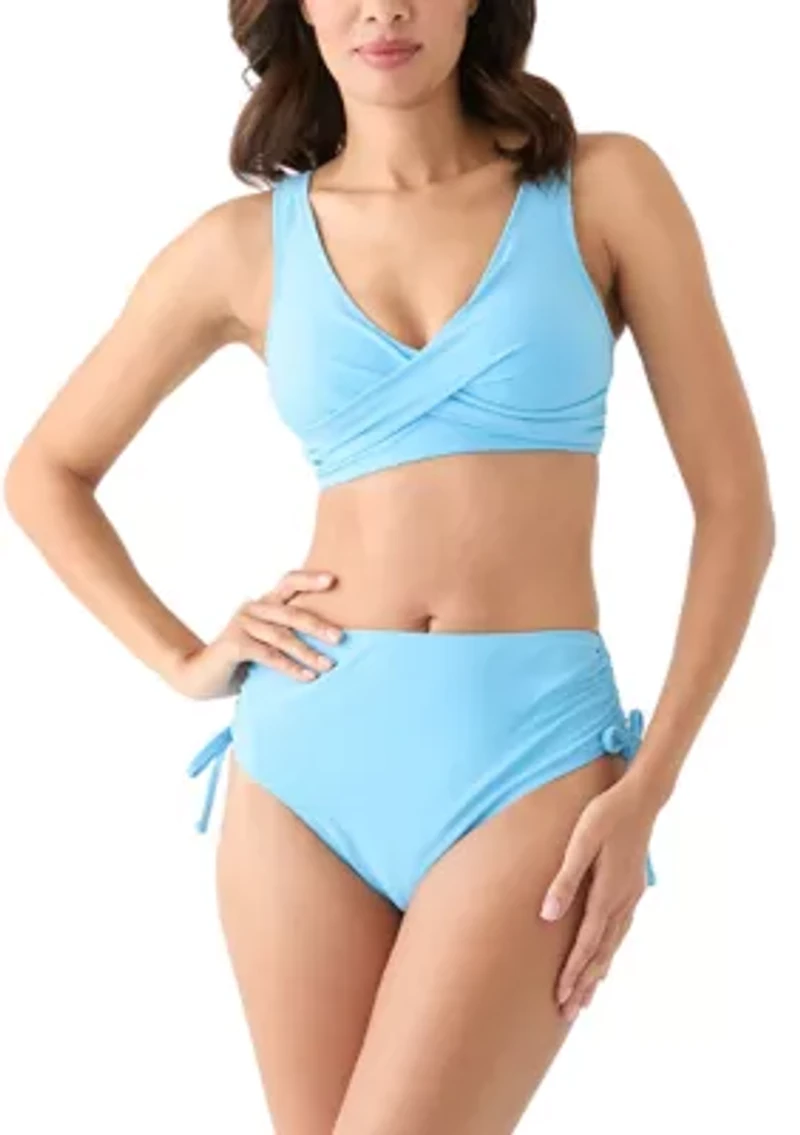 Baby Blue Adjustable High Rise Swim Brief