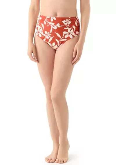 Tropical Floral Print High Rise Swim Brief