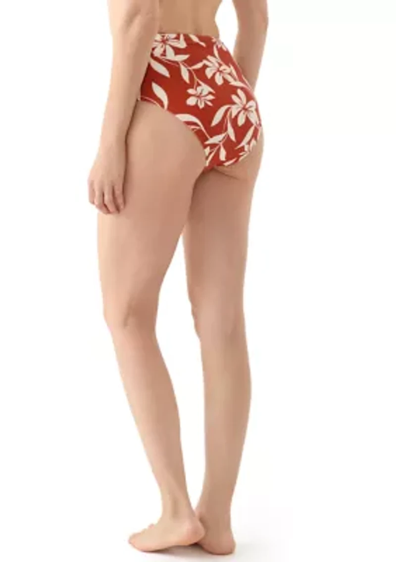 Tropical Floral Print High Rise Swim Brief