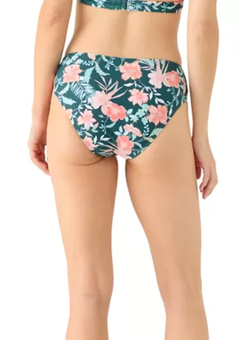 Women's Floral Mid Rise Bikini Bottoms