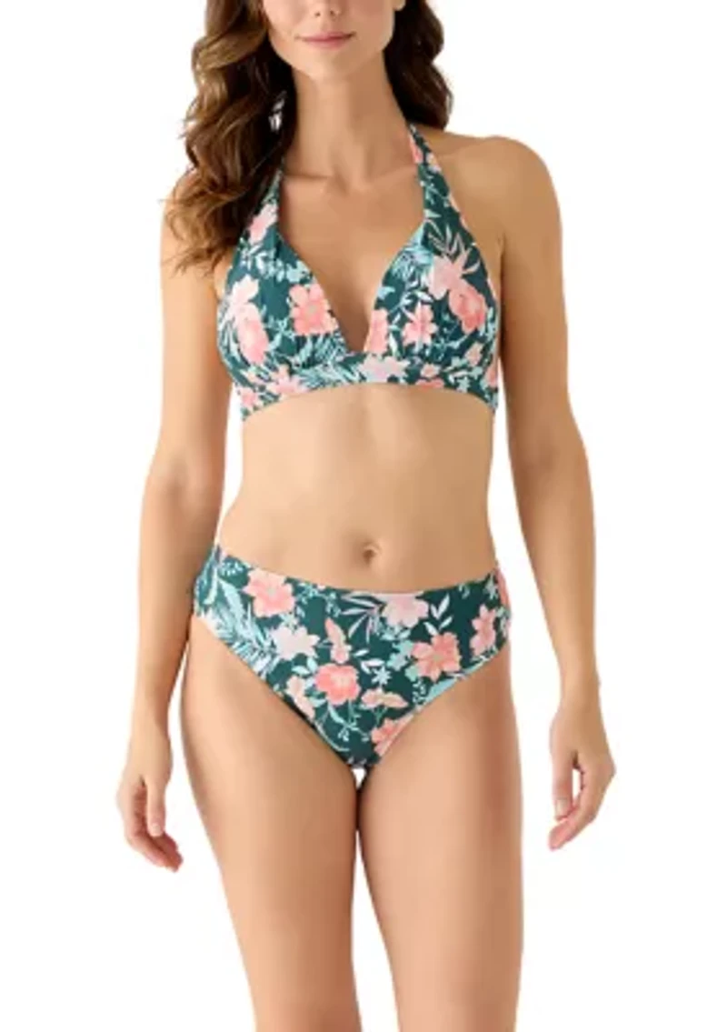 Women's Floral Mid Rise Bikini Bottoms