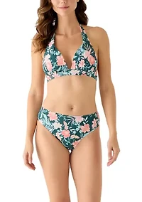 Women's Floral Mid Rise Bikini Bottoms