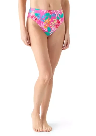 Women's Floral High Waist Brief Swim Bottoms