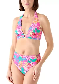 Women's Floral High Waist Brief Swim Bottoms