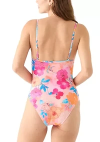 Floral Wrap Front Shirred Mio Swimsuit