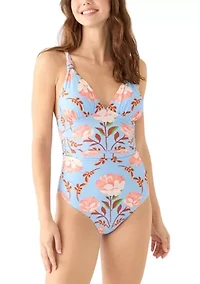 Floral Printed Braided Strap Swimsuit