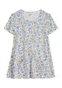 Women's Short Sleeve Drawing Book Top