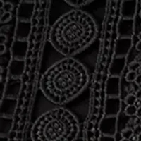 Women's Long Sleeve Crew Neck Lace Blouse
