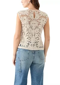 Women's Crochet Cap Sleeve Top