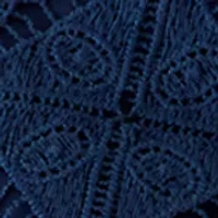 Women's Puff Sleeve Scallop Hem Crochet Top