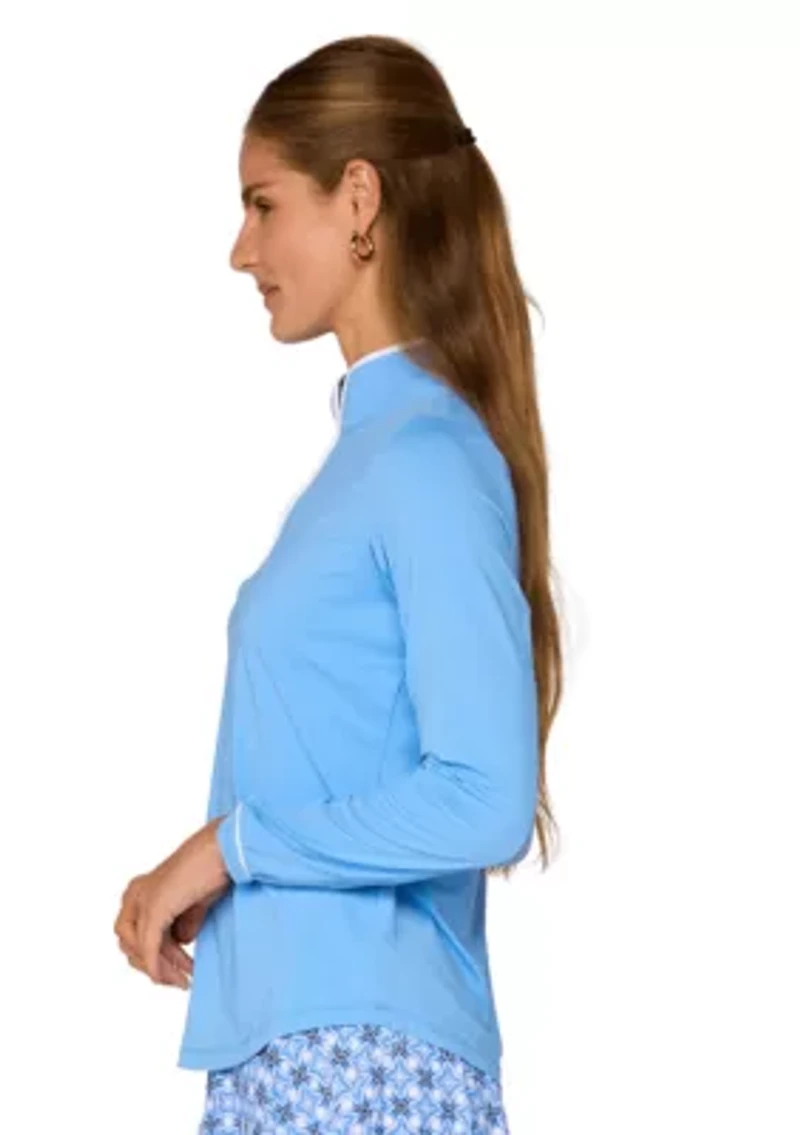 Binding Quarter Zip Top