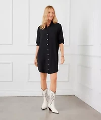 Ruched Sleeve Shirtdress