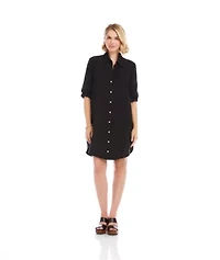 Ruched Sleeve Shirtdress