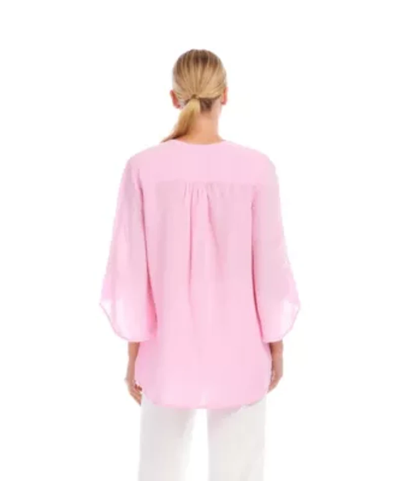 Bracelet Sleeve Embroidered Asymmetric Top