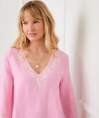 Bracelet Sleeve Embroidered Asymmetric Top