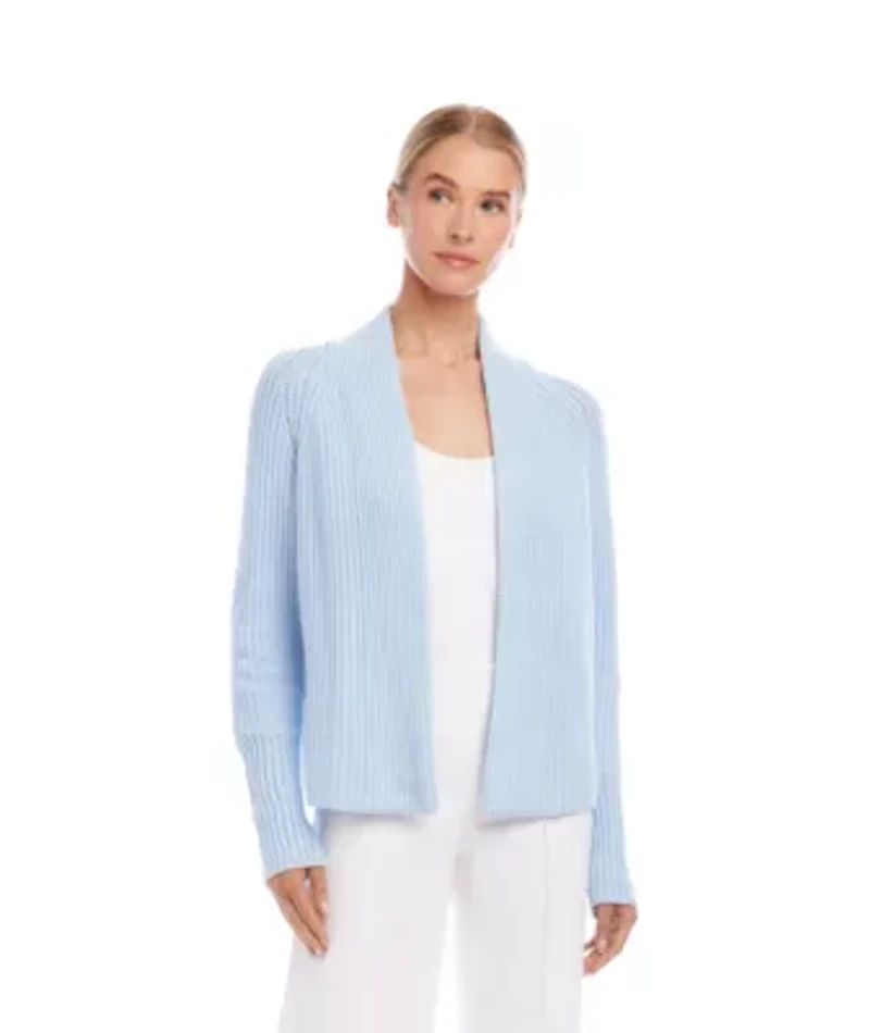 Cropped Open Front Cardigan Sweater