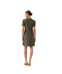 Short Sleeve A Line Dress