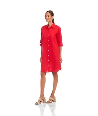 Roll Tab Linen Shirtdress
