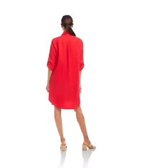 Roll Tab Linen Shirtdress