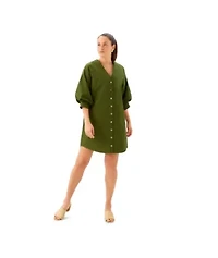Lantern Sleeve Shirt Dress