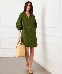 Lantern Sleeve Shirt Dress
