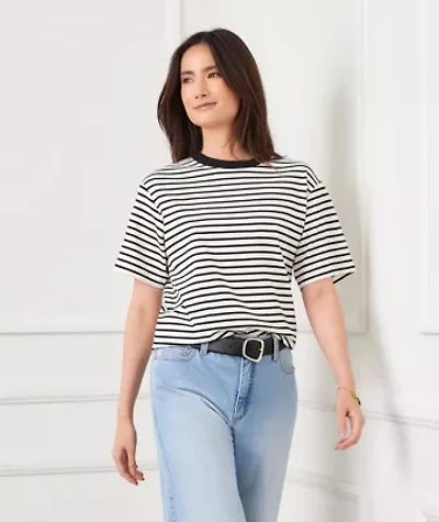 Stripe Short Sleeve Top