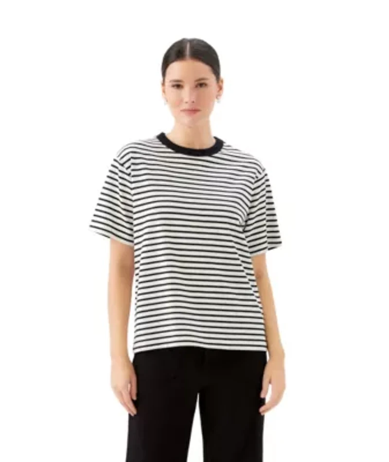 Stripe Short Sleeve Top
