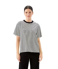 Stripe Short Sleeve Top