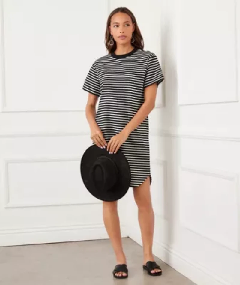 Stripe Short Sleeve Dress