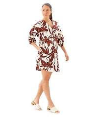Lantern Sleeve Button-Front Dress