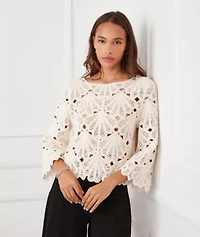 Flare Sleeve Crochet Top