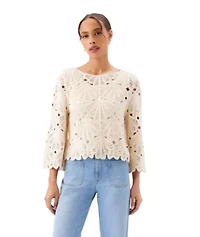 Flare Sleeve Crochet Top