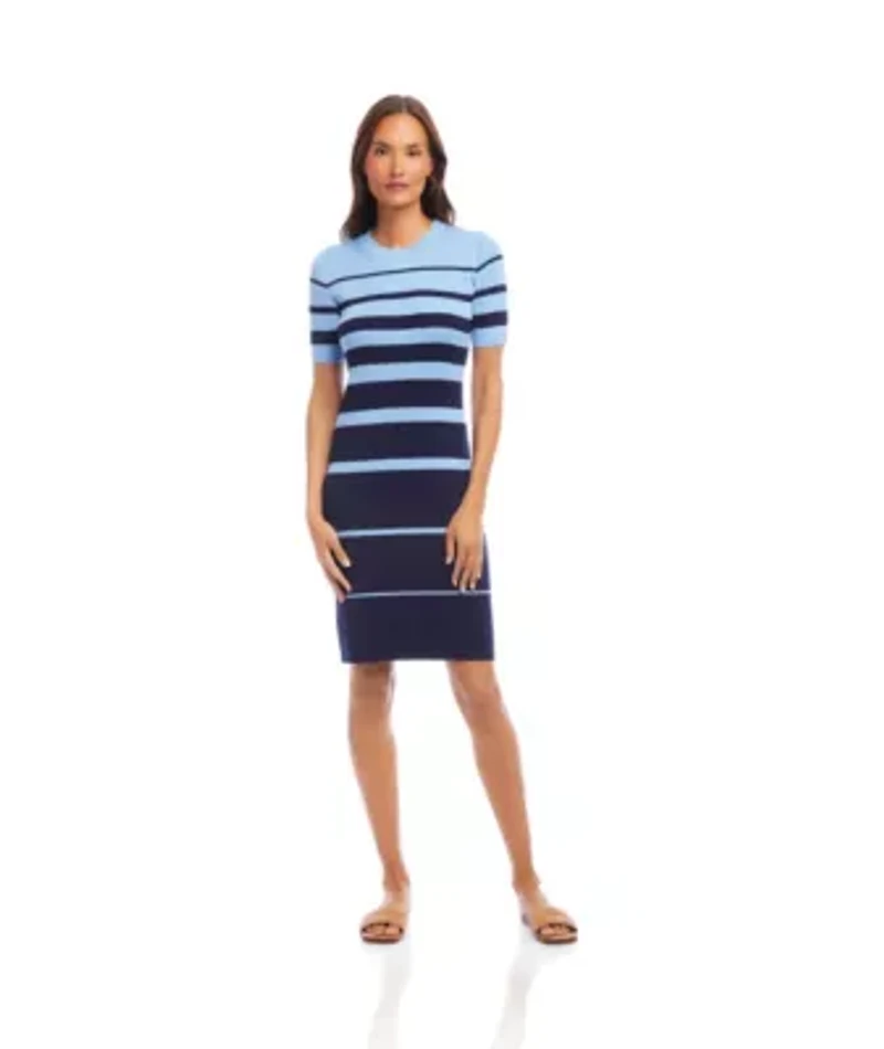 Stripe Ribbed Sweater Dress